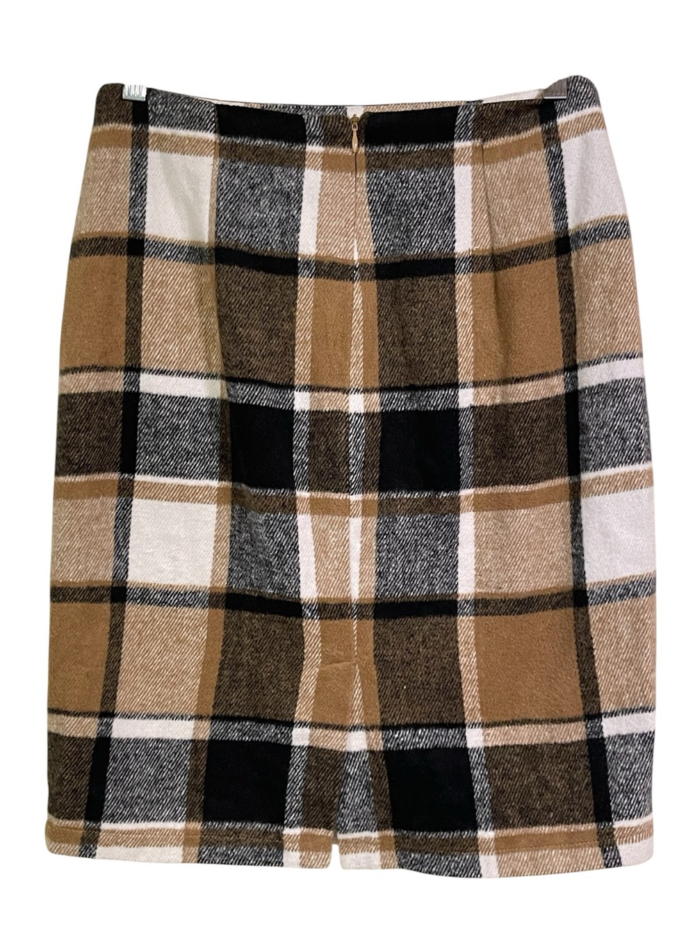 Plaid Wool Blend Mini Skirt Camel Black Preppy Dark Academia Fall Winter S - Picture 3 of 7